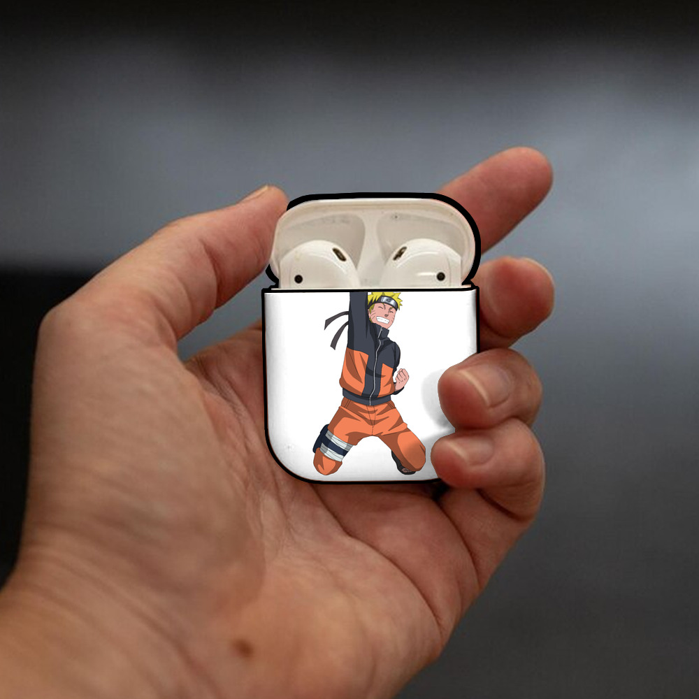 NARUTO -ナルト- うずまき ナルト Uzumaki Naruto AirPods 第2世代保護ケース ハードシェル ブラック 耐衝撃・防指紋・カラビナ付き