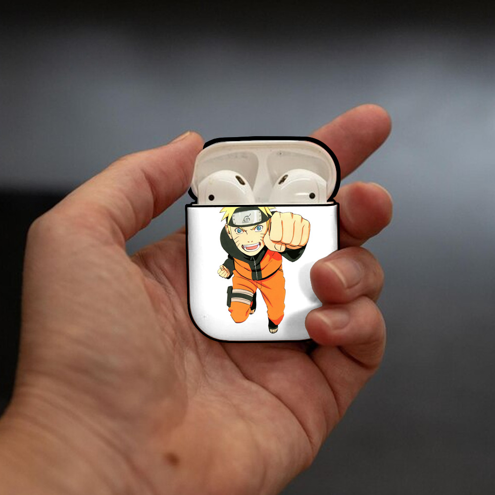 NARUTO -ナルト- うずまき ナルト Uzumaki Naruto AirPods 第2世代保護ケース ハードシェル ブラック 耐衝撃・防指紋・カラビナ付き