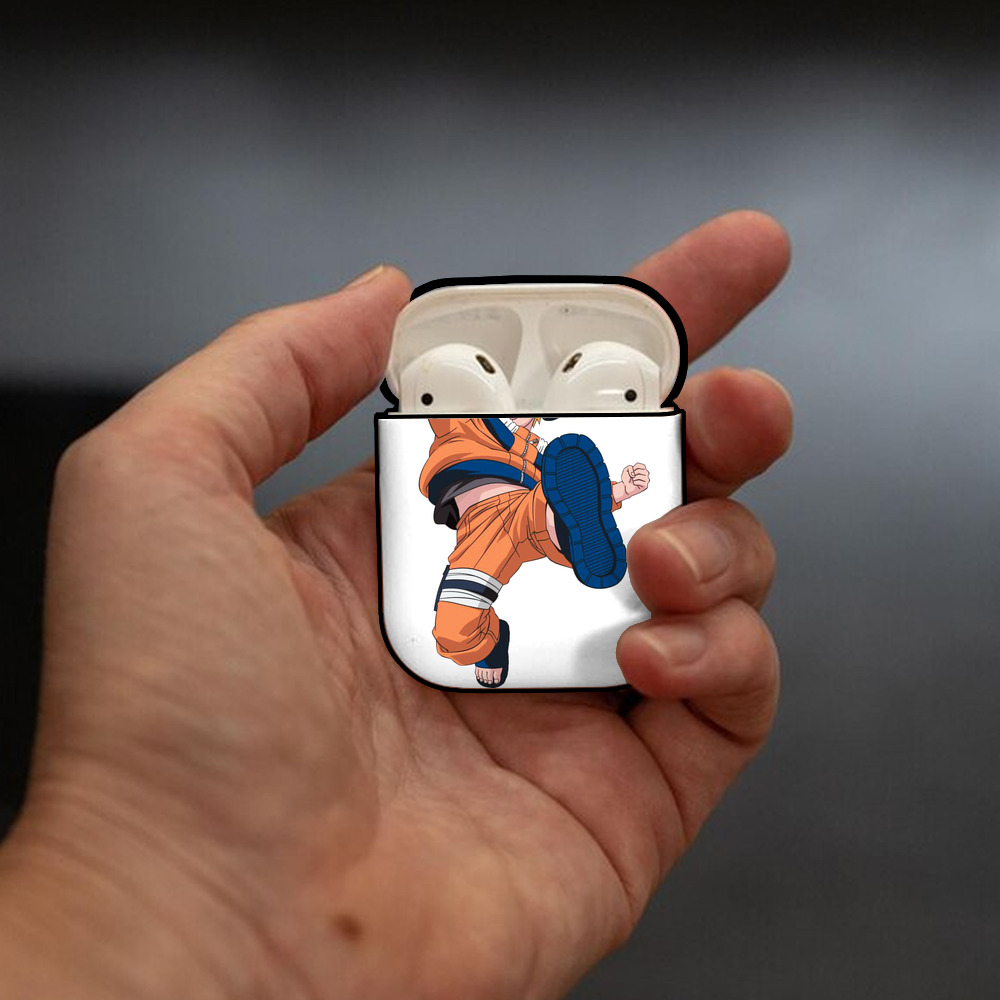 NARUTO -ナルト- うずまき ナルト Uzumaki Naruto AirPods 第2世代保護ケース ハードシェル ブラック 耐衝撃・防指紋・カラビナ付き