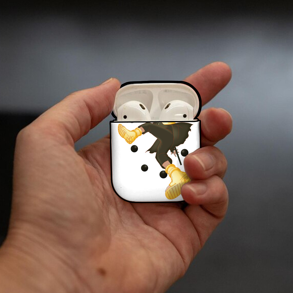 NARUTO -ナルト- うずまき ナルト Uzumaki Naruto AirPods 第2世代保護ケース ハードシェル ブラック 耐衝撃・防指紋・カラビナ付き