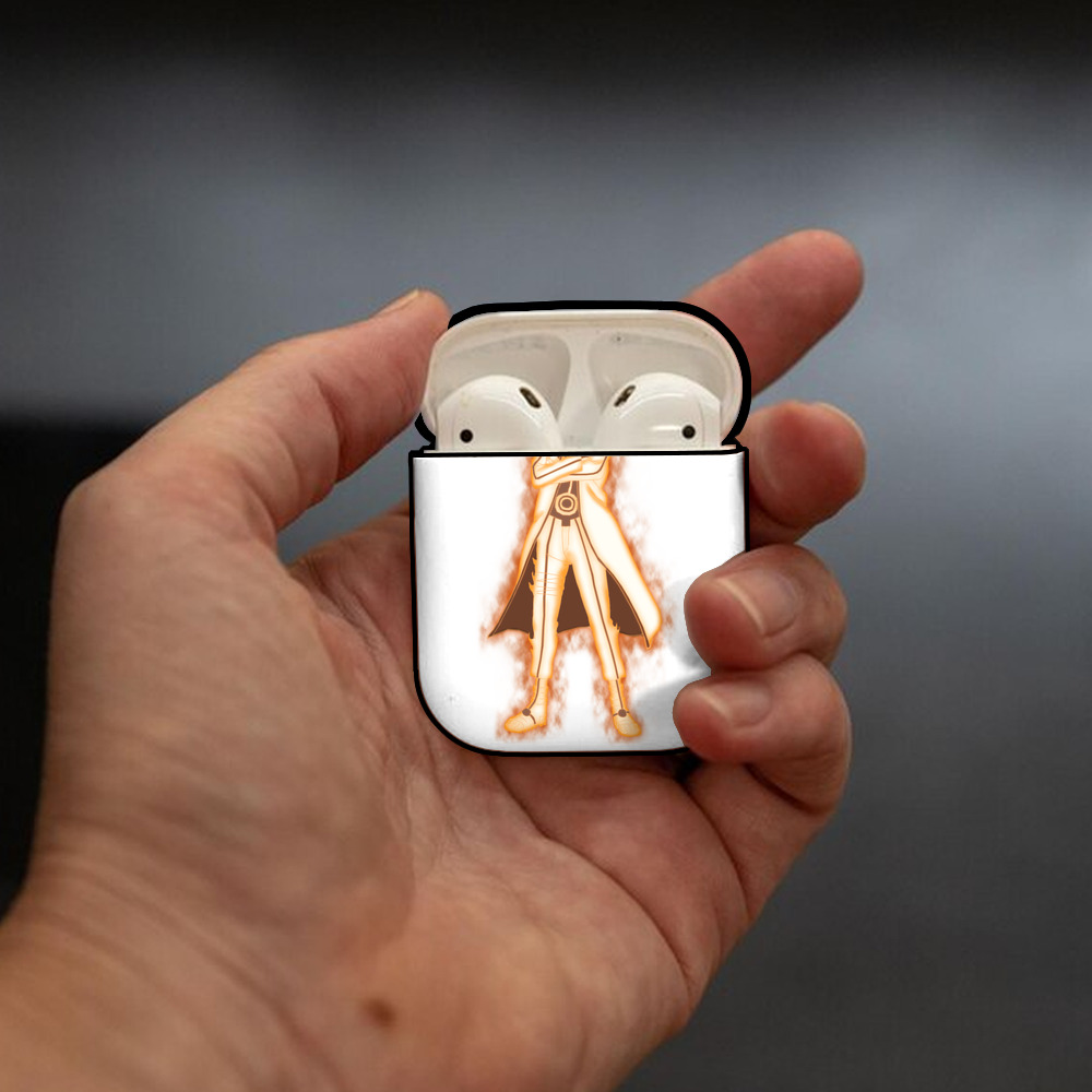 NARUTO -ナルト- うずまき ナルト Uzumaki Naruto AirPods 第2世代保護ケース ハードシェル ブラック 耐衝撃・防指紋・カラビナ付き