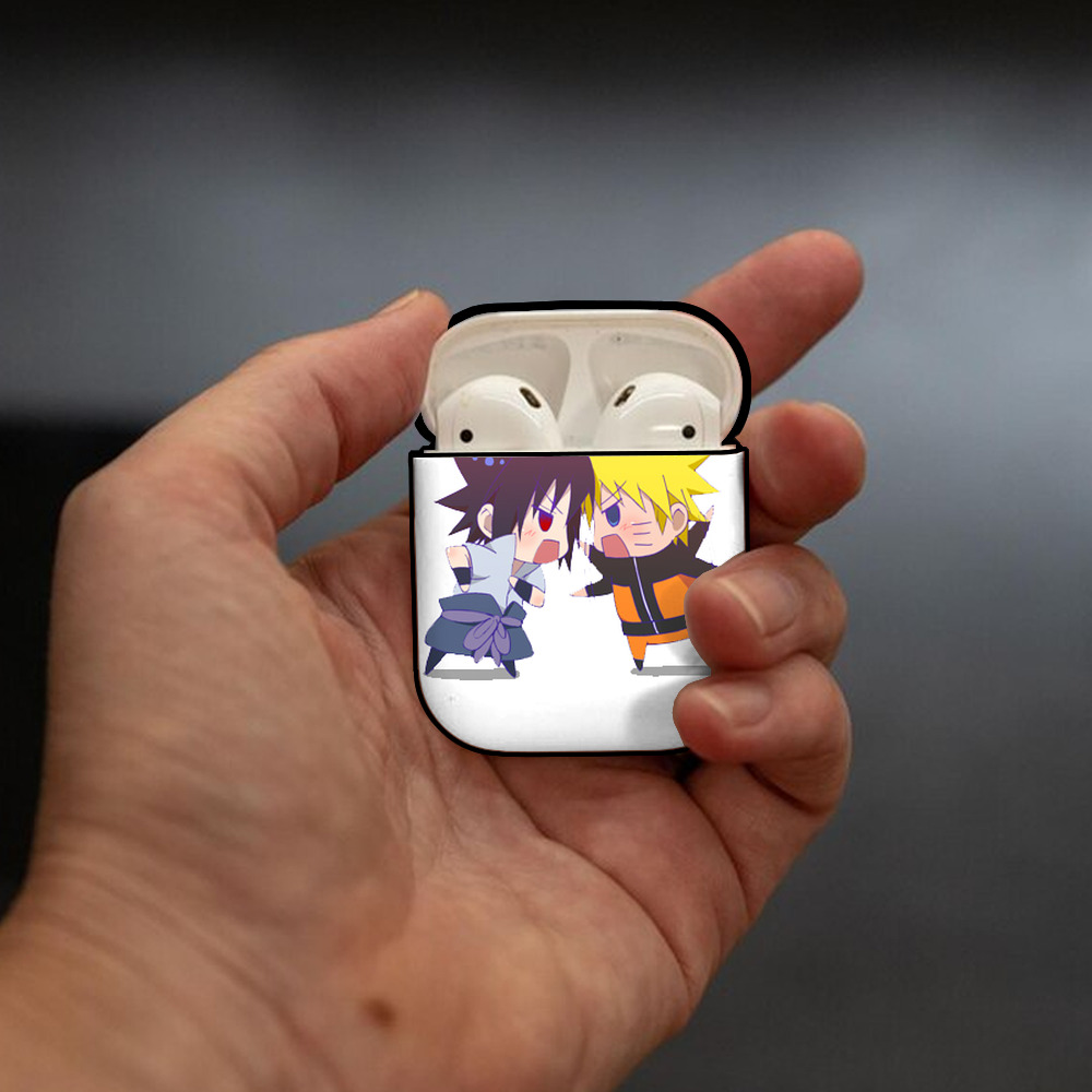 NARUTO -ナルト- うずまき ナルト Uzumaki Naruto AirPods 第2世代保護ケース ハードシェル ブラック 耐衝撃・防指紋・カラビナ付き