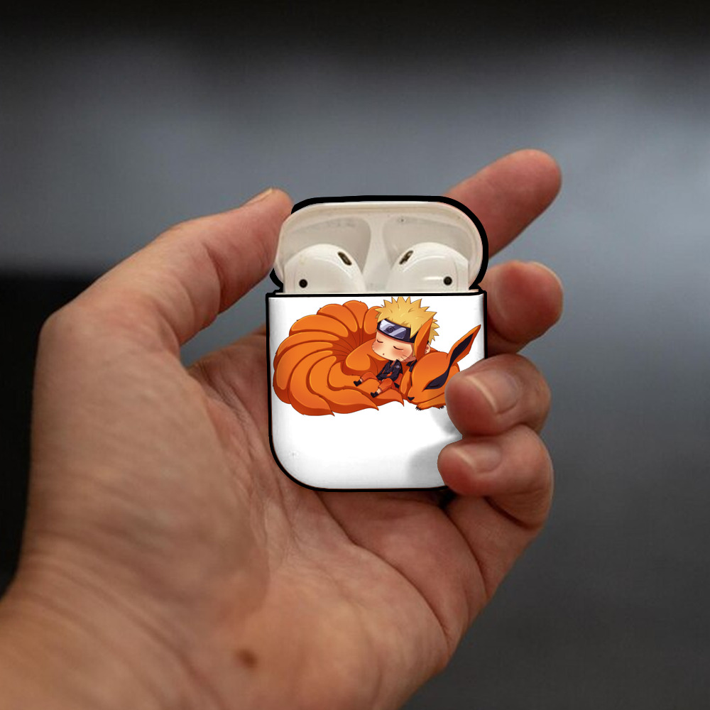 NARUTO -ナルト- うずまき ナルト Uzumaki Naruto AirPods 第2世代保護ケース ハードシェル ブラック 耐衝撃・防指紋・カラビナ付き
