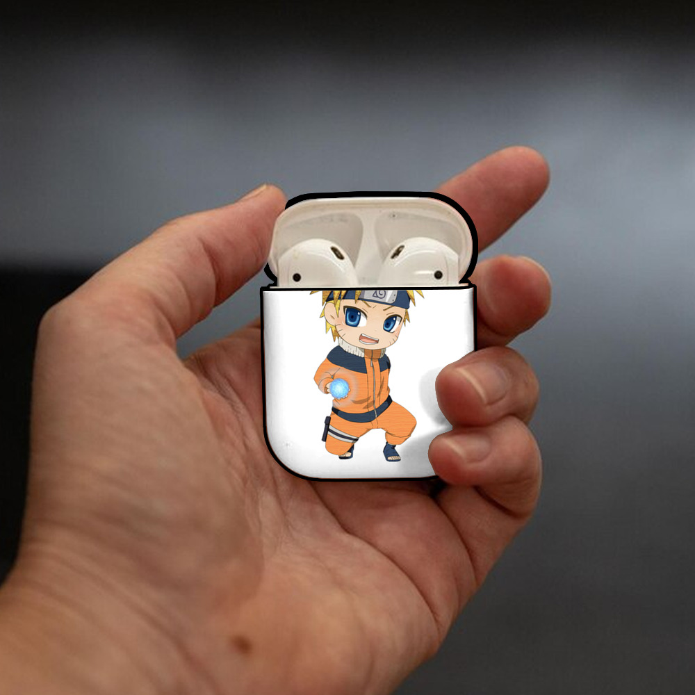NARUTO -ナルト- うずまき ナルト Uzumaki Naruto AirPods 第2世代保護ケース ハードシェル ブラック 耐衝撃・防指紋・カラビナ付き