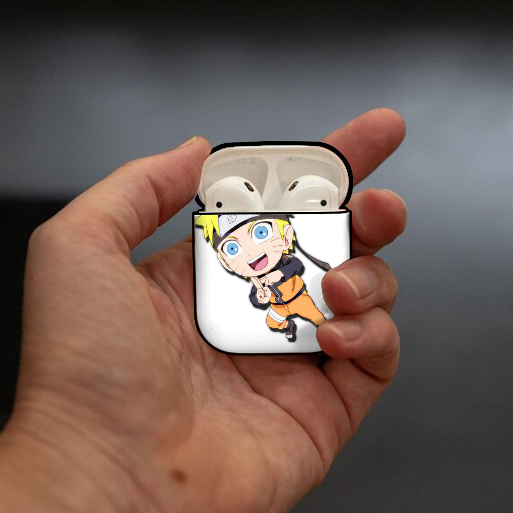NARUTO -ナルト- うずまき ナルト Uzumaki Naruto AirPods 第2世代保護ケース ハードシェル ブラック 耐衝撃・防指紋・カラビナ付き