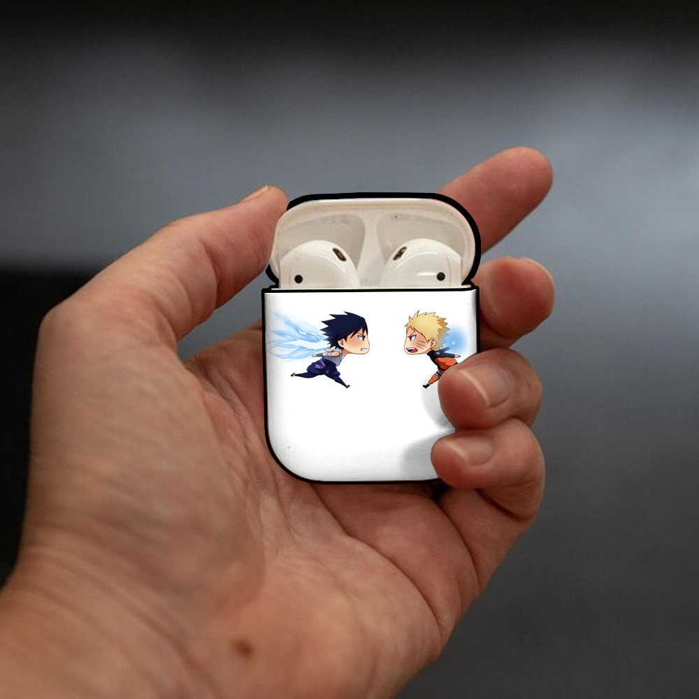 NARUTO -ナルト- うずまき ナルト Uzumaki Naruto AirPods 第2世代保護ケース ハードシェル ブラック 耐衝撃・防指紋・カラビナ付き