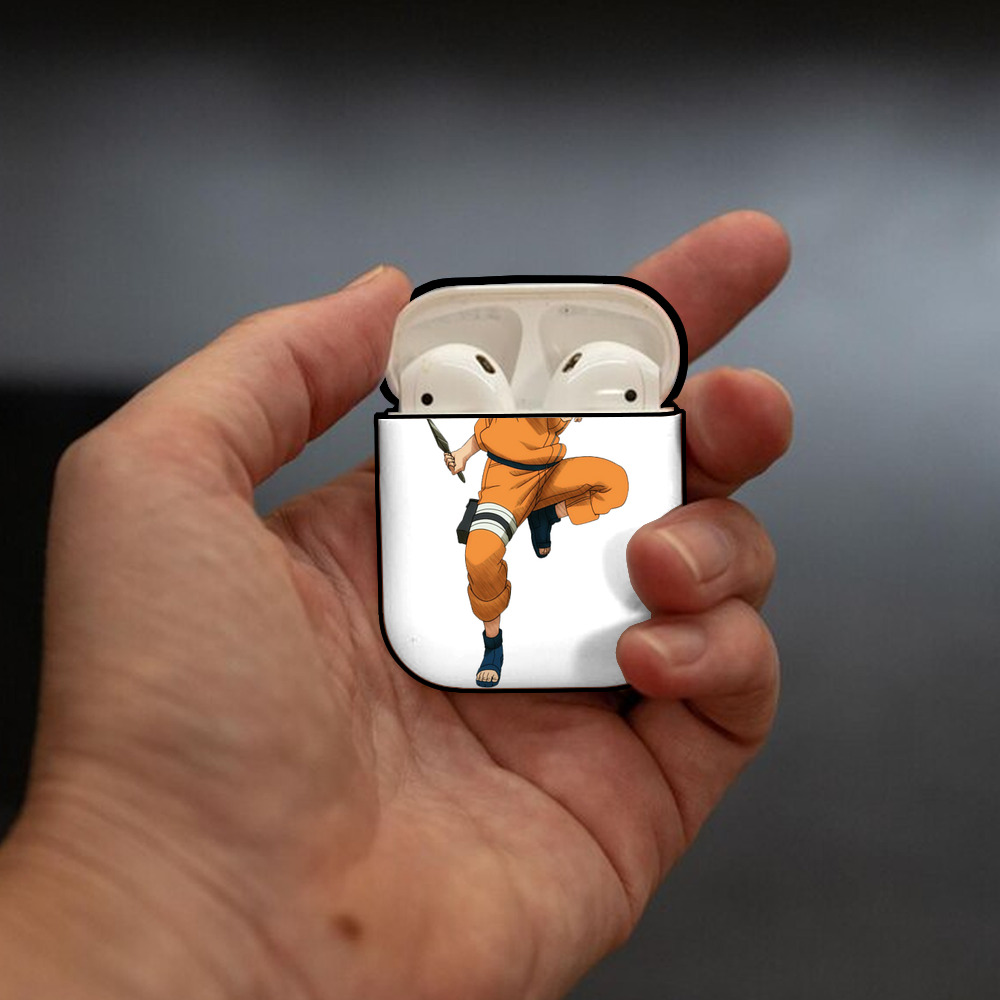NARUTO -ナルト- うずまき ナルト Uzumaki Naruto AirPods 第2世代保護ケース ハードシェル ブラック 耐衝撃・防指紋・カラビナ付き