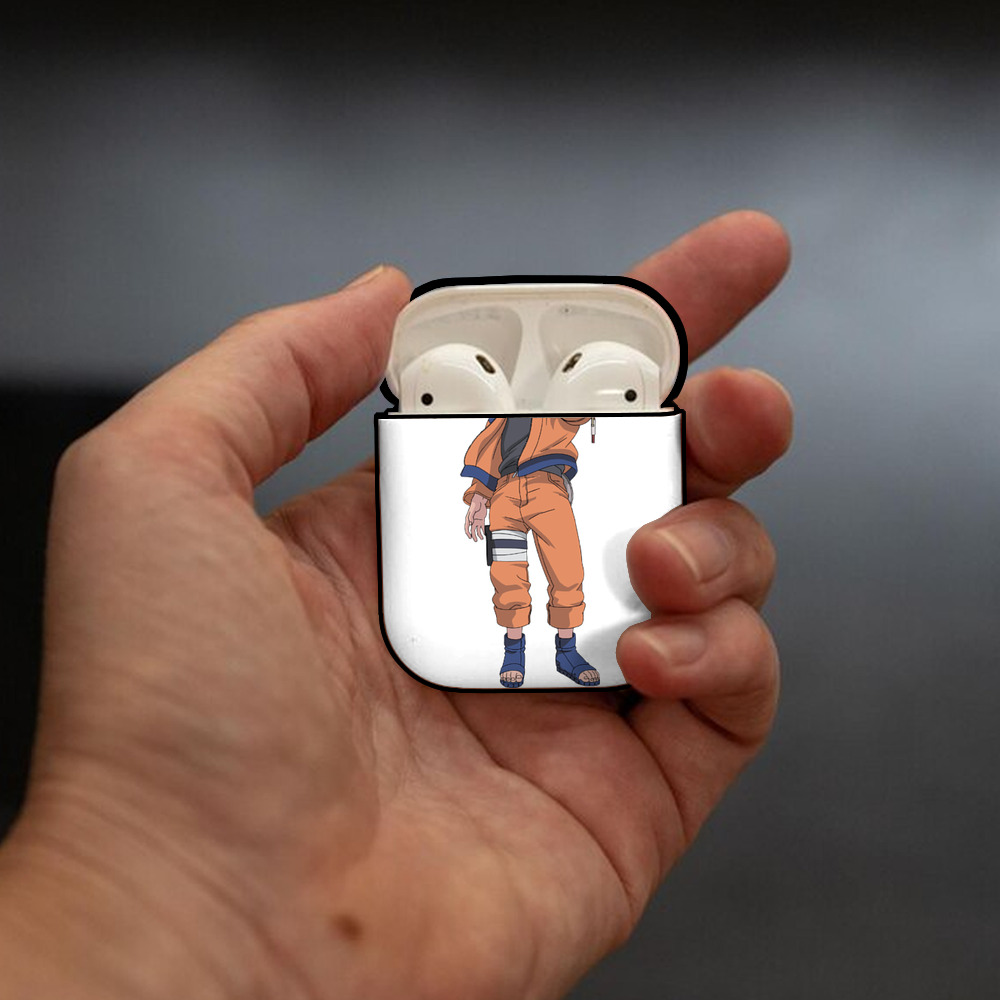 NARUTO -ナルト- うずまき ナルト Uzumaki Naruto AirPods 第2世代保護ケース ハードシェル ブラック 耐衝撃・防指紋・カラビナ付き