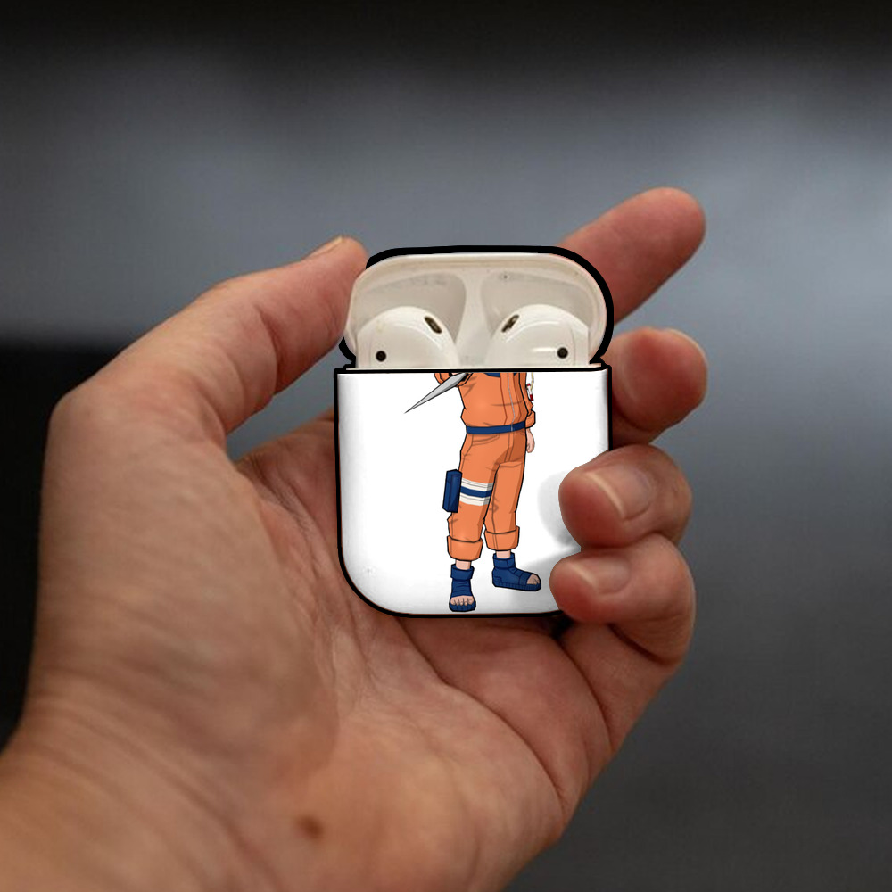 NARUTO -ナルト- うずまき ナルト Uzumaki Naruto AirPods 第2世代保護ケース ハードシェル ブラック 耐衝撃・防指紋・カラビナ付き