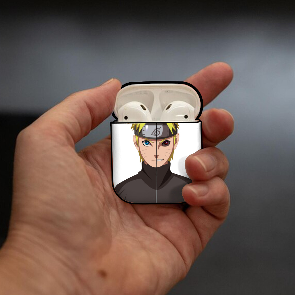 NARUTO -ナルト- うずまき ナルト Uzumaki Naruto AirPods 第2世代保護ケース ハードシェル ブラック 耐衝撃・防指紋・カラビナ付き