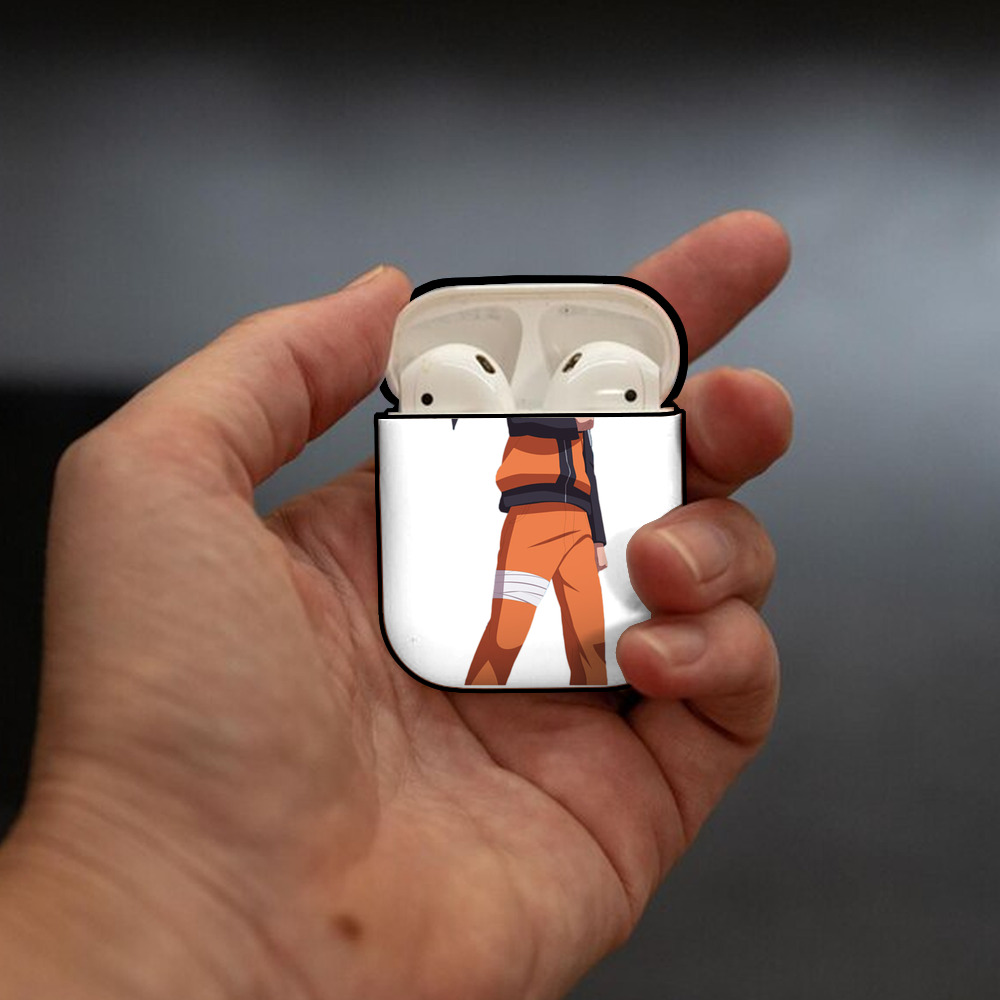 NARUTO -ナルト- うずまき ナルト Uzumaki Naruto AirPods 第2世代保護ケース ハードシェル ブラック 耐衝撃・防指紋・カラビナ付き