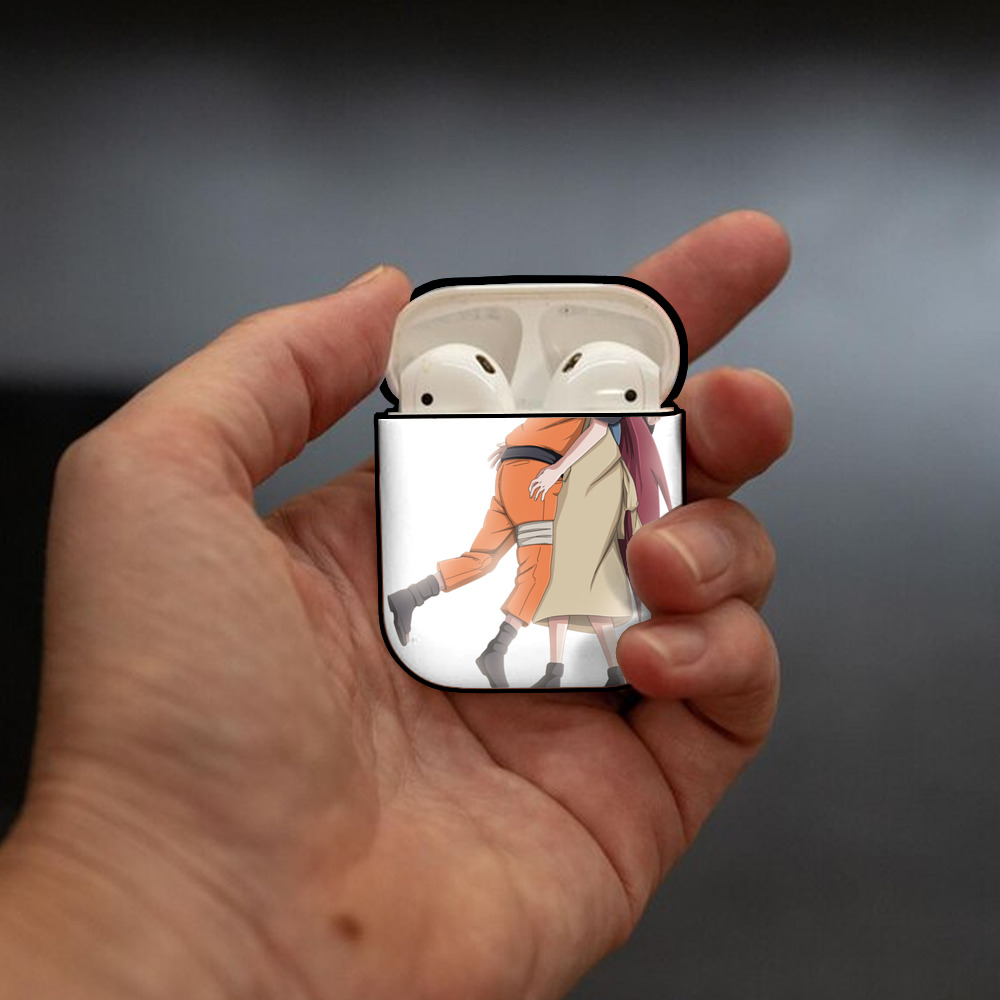 NARUTO -ナルト- うずまき ナルト Uzumaki Naruto AirPods 第2世代保護ケース ハードシェル ブラック 耐衝撃・防指紋・カラビナ付き