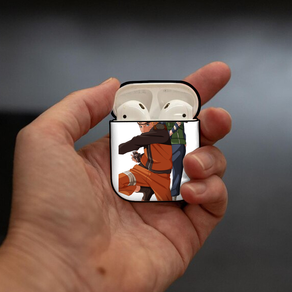 NARUTO -ナルト- うずまき ナルト Uzumaki Naruto AirPods 第2世代保護ケース ハードシェル ブラック 耐衝撃・防指紋・カラビナ付き