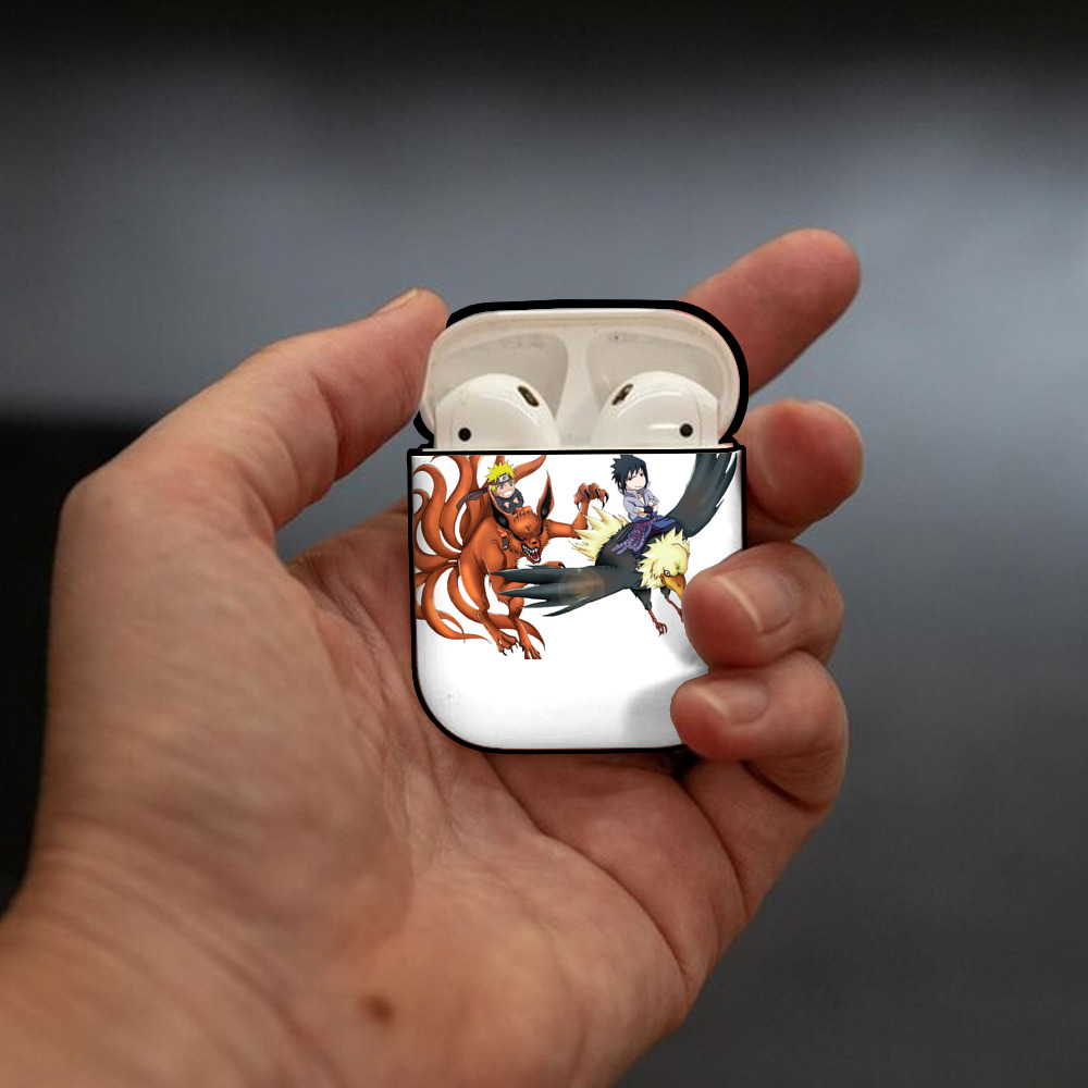 NARUTO -ナルト- うずまき ナルト Uzumaki Naruto AirPods 第2世代保護ケース ハードシェル ブラック 耐衝撃・防指紋・カラビナ付き