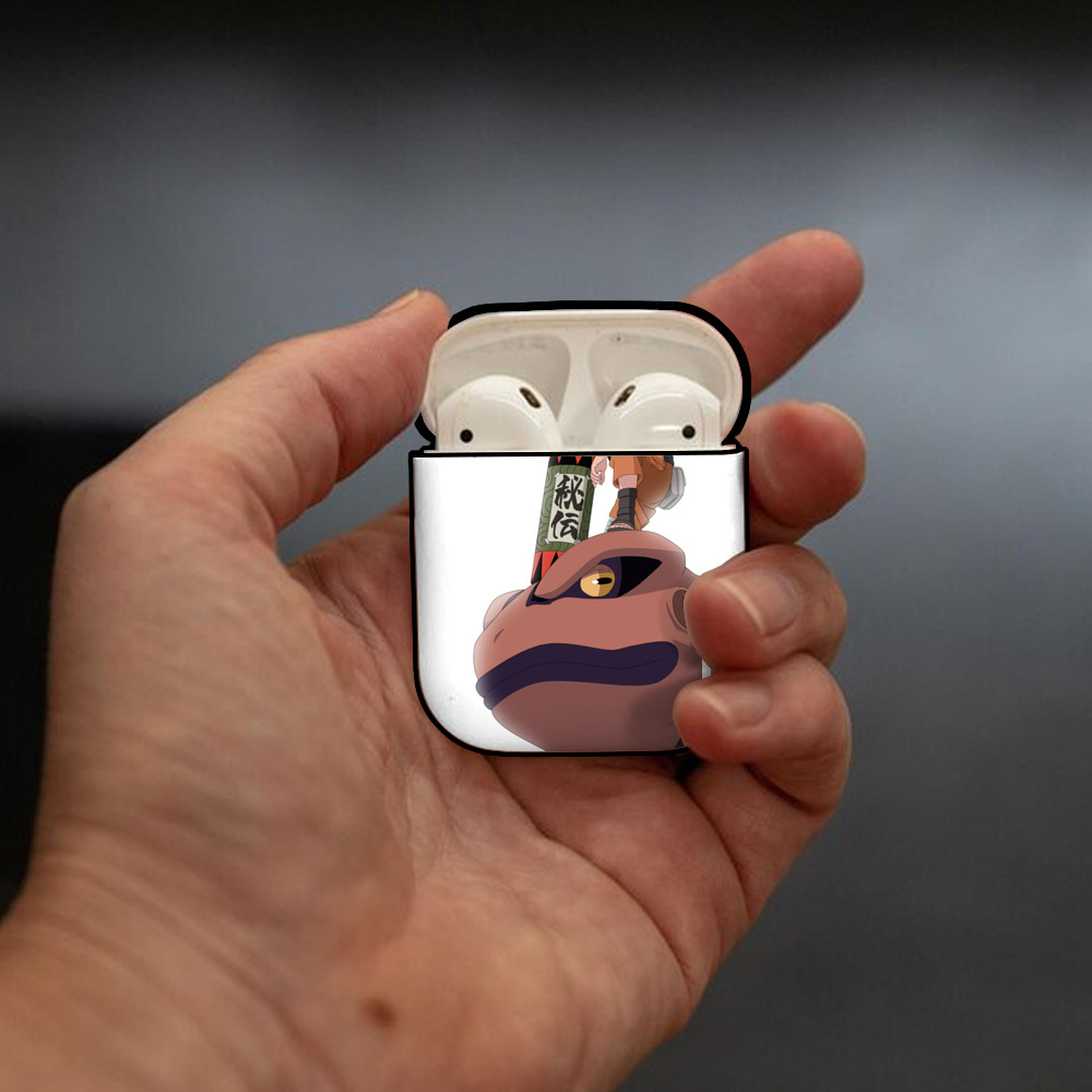 NARUTO -ナルト- うずまき ナルト Uzumaki Naruto AirPods 第2世代保護ケース ハードシェル ブラック 耐衝撃・防指紋・カラビナ付き