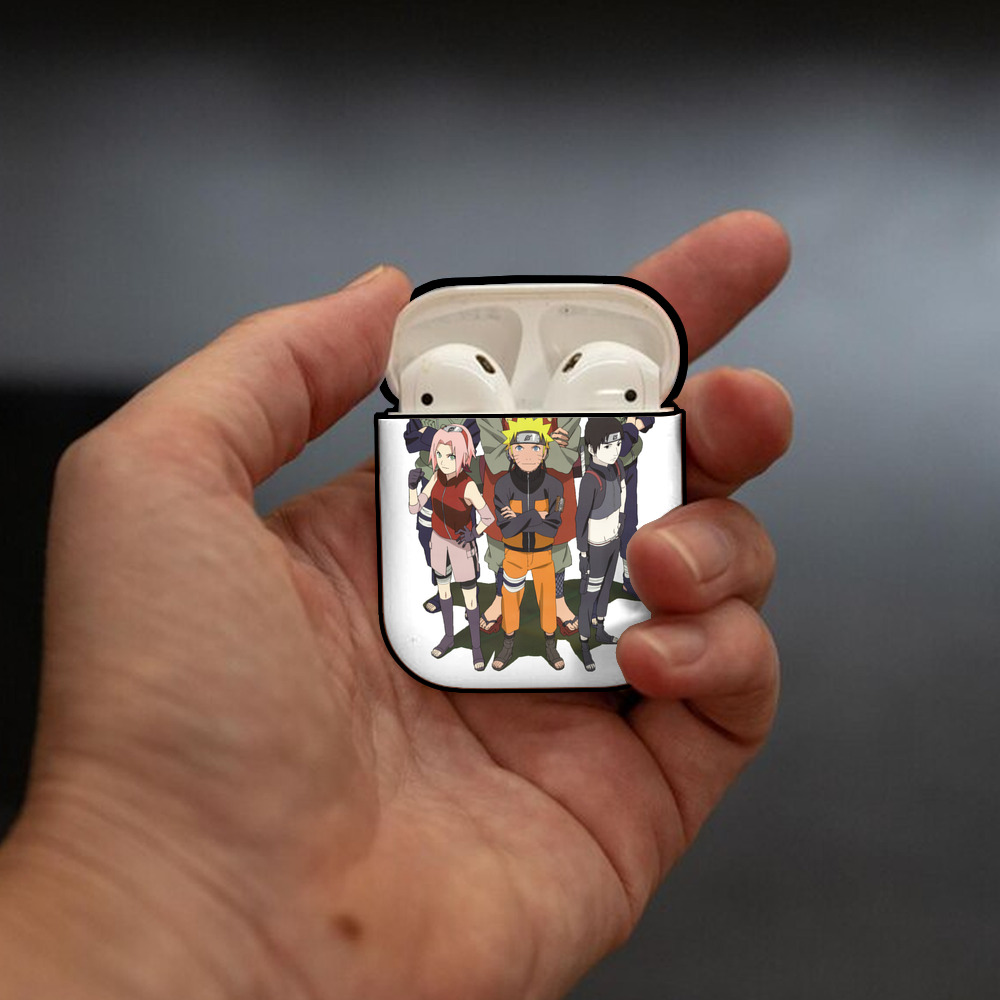 NARUTO -ナルト- うずまき ナルト Uzumaki Naruto AirPods 第2世代保護ケース ハードシェル ブラック 耐衝撃・防指紋・カラビナ付き