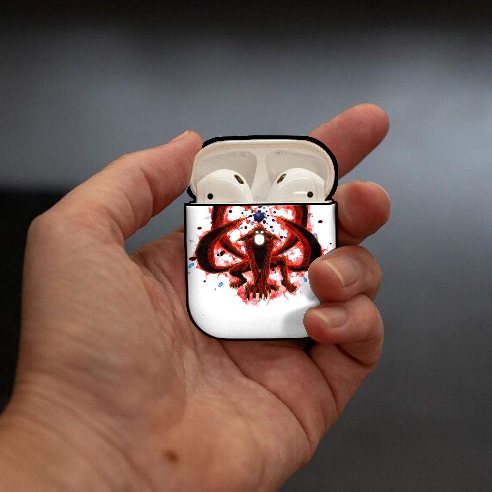 NARUTO -ナルト- うずまき ナルト Uzumaki Naruto AirPods 第2世代保護ケース ハードシェル ブラック 耐衝撃・防指紋・カラビナ付き