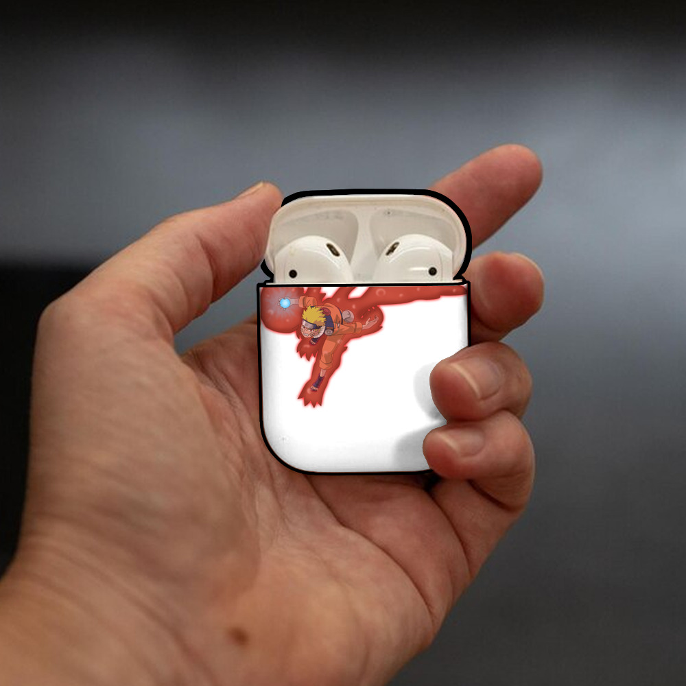 NARUTO -ナルト- うずまき ナルト Uzumaki Naruto AirPods 第2世代保護ケース ハードシェル ブラック 耐衝撃・防指紋・カラビナ付き
