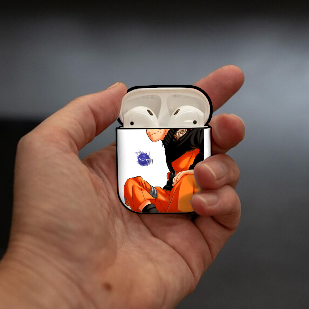 NARUTO -ナルト- うずまき ナルト Uzumaki Naruto AirPods 第2世代保護ケース ハードシェル ブラック 耐衝撃・防指紋・カラビナ付き