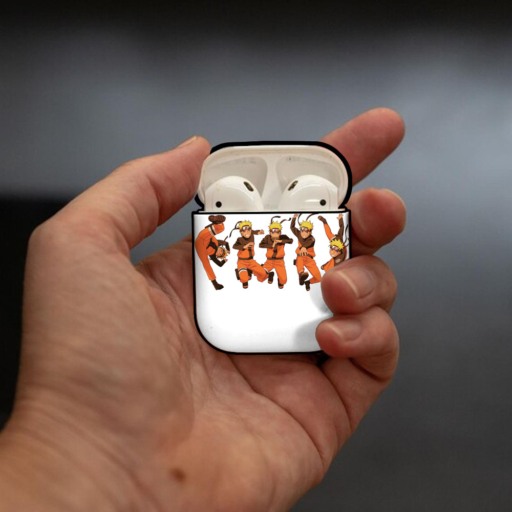 NARUTO -ナルト- うずまき ナルト Uzumaki Naruto AirPods 第2世代保護ケース ハードシェル ブラック 耐衝撃・防指紋・カラビナ付き