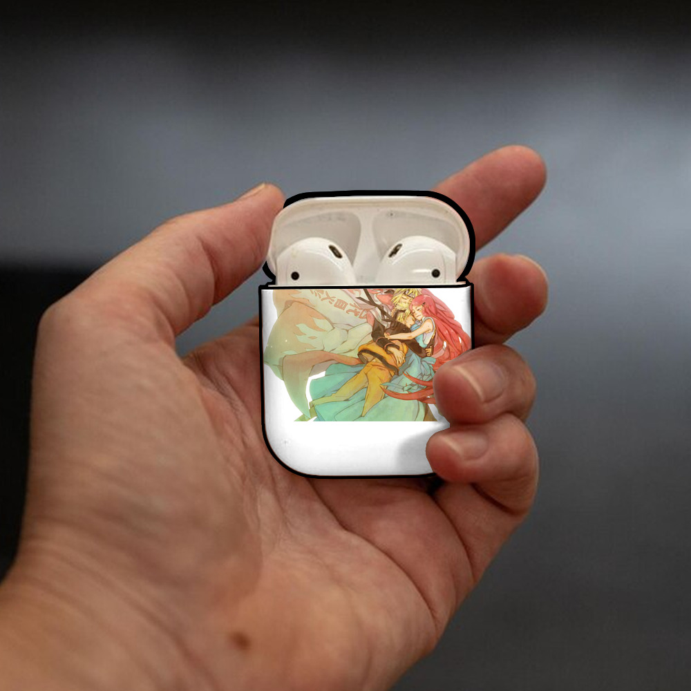 NARUTO -ナルト- うずまき ナルト Uzumaki Naruto AirPods 第2世代保護ケース ハードシェル ブラック 耐衝撃・防指紋・カラビナ付き