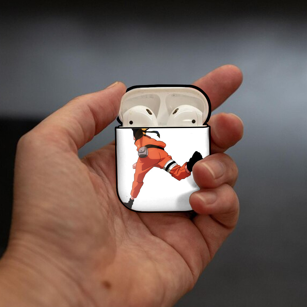NARUTO -ナルト- うずまき ナルト Uzumaki Naruto AirPods 第2世代保護ケース ハードシェル ブラック 耐衝撃・防指紋・カラビナ付き