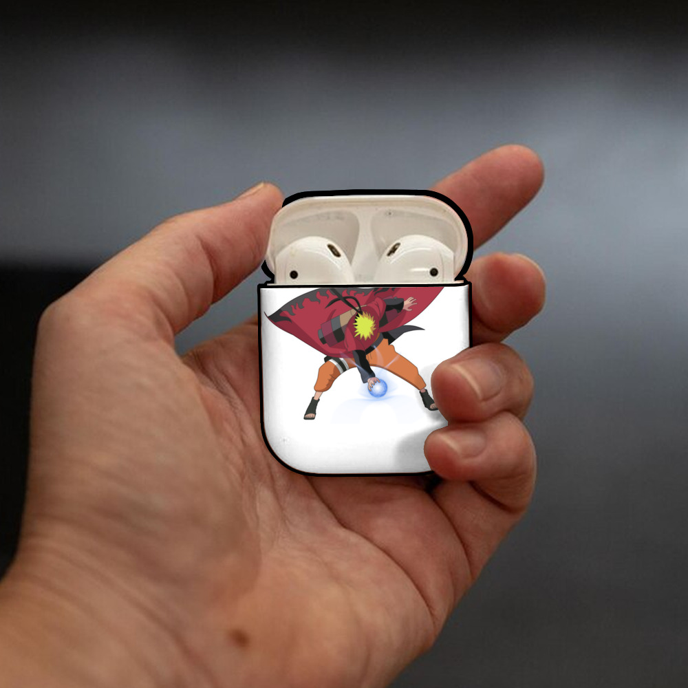 NARUTO -ナルト- うずまき ナルト Uzumaki Naruto AirPods 第2世代保護ケース ハードシェル ブラック 耐衝撃・防指紋・カラビナ付き