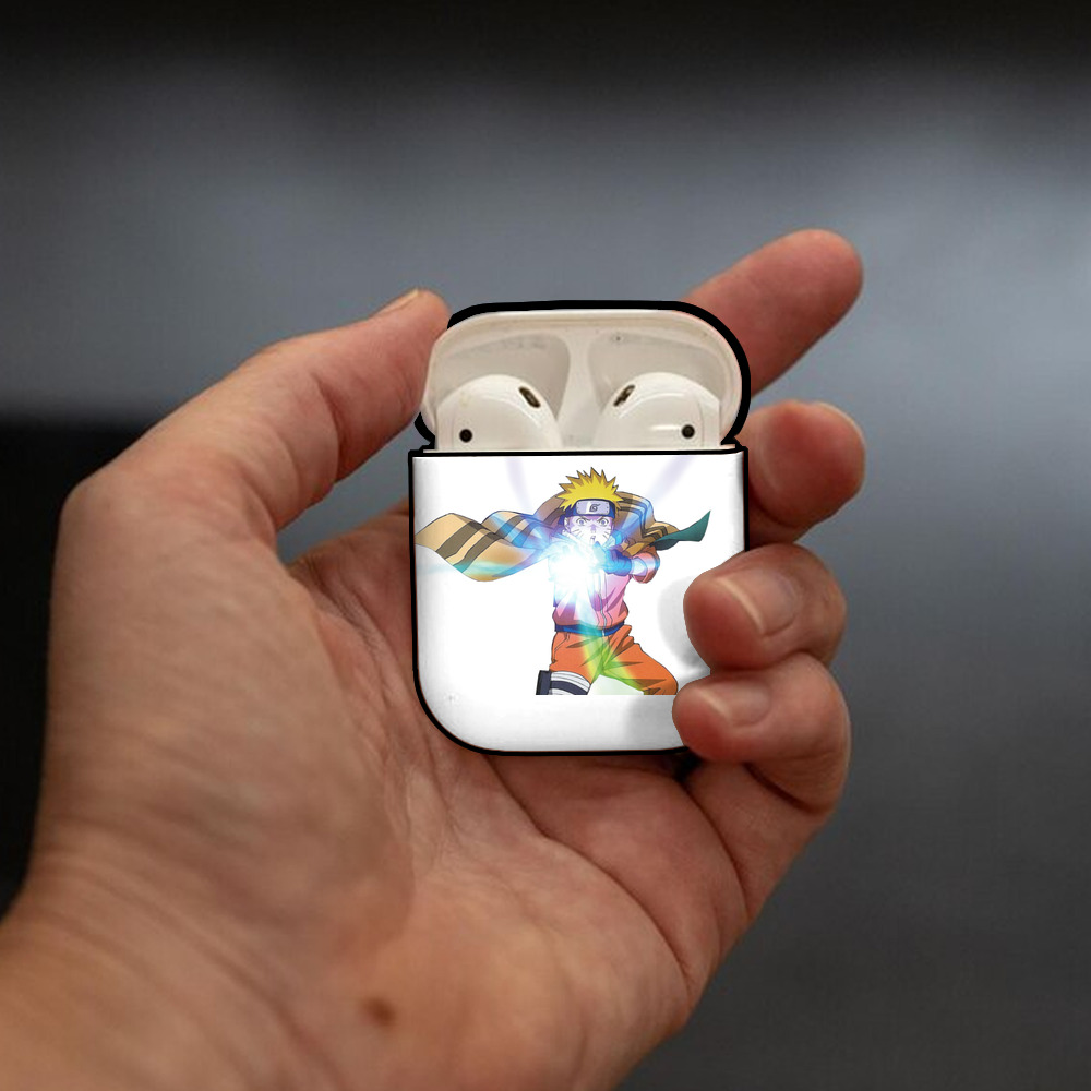 NARUTO -ナルト- うずまき ナルト Uzumaki Naruto AirPods 第2世代保護ケース ハードシェル ブラック 耐衝撃・防指紋・カラビナ付き
