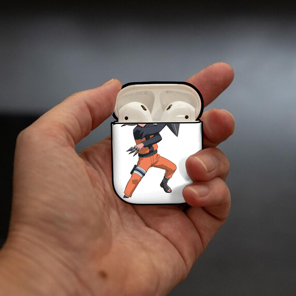 NARUTO -ナルト- うずまき ナルト Uzumaki Naruto AirPods 第2世代保護ケース ハードシェル ブラック 耐衝撃・防指紋・カラビナ付き