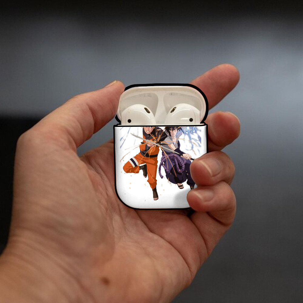 NARUTO -ナルト- うずまき ナルト Uzumaki Naruto AirPods 第2世代保護ケース ハードシェル ブラック 耐衝撃・防指紋・カラビナ付き