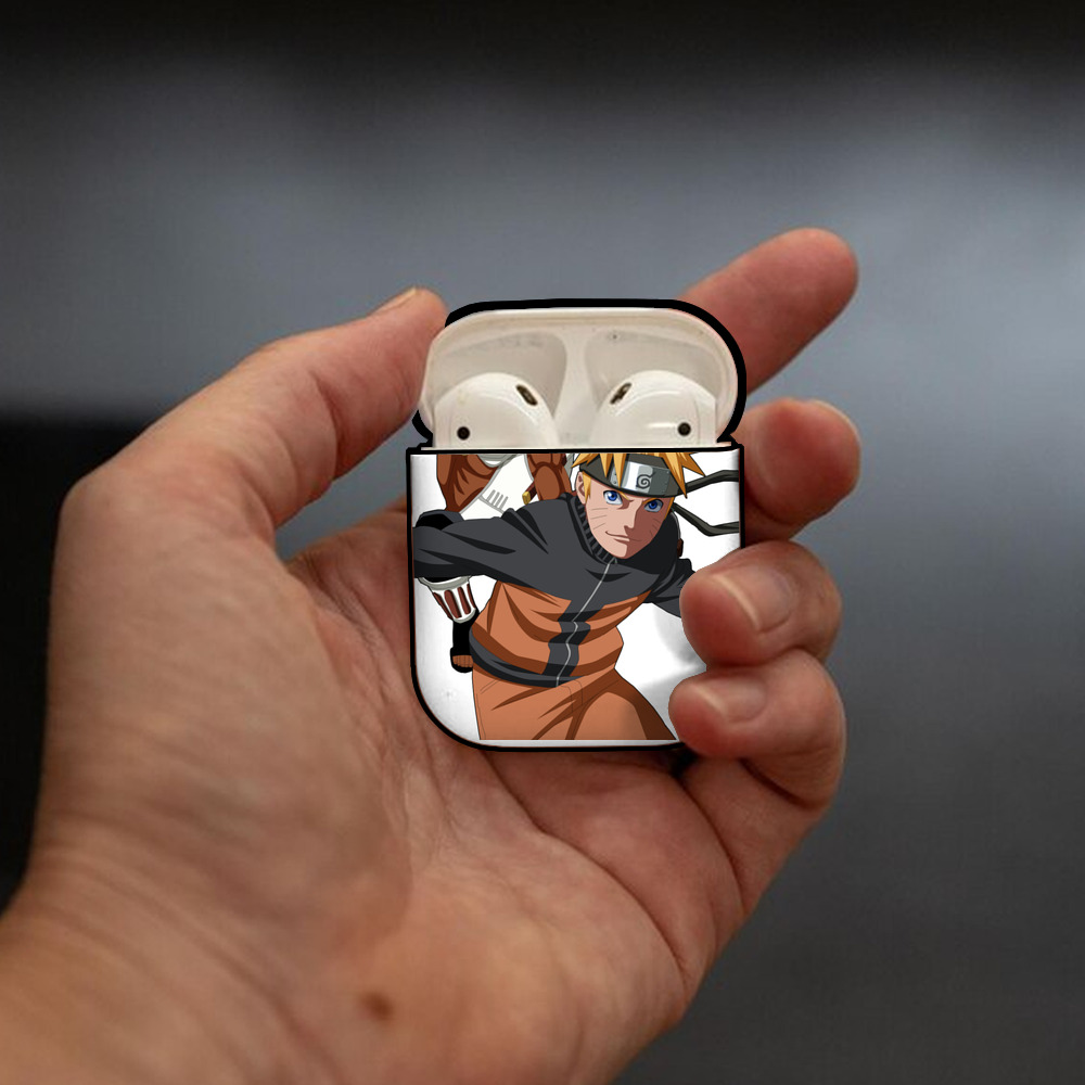 NARUTO -ナルト- うずまき ナルト Uzumaki Naruto AirPods 第2世代保護ケース ハードシェル ブラック 耐衝撃・防指紋・カラビナ付き