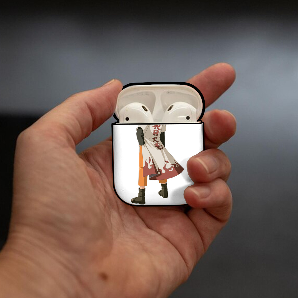 NARUTO -ナルト- うずまき ナルト Uzumaki Naruto AirPods 第2世代保護ケース ハードシェル ブラック 耐衝撃・防指紋・カラビナ付き