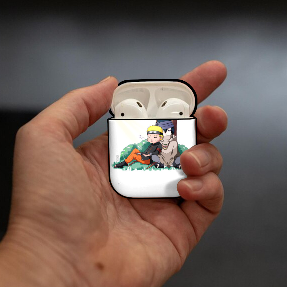 NARUTO -ナルト- うずまき ナルト Uzumaki Naruto AirPods 第2世代保護ケース ハードシェル ブラック 耐衝撃・防指紋・カラビナ付き