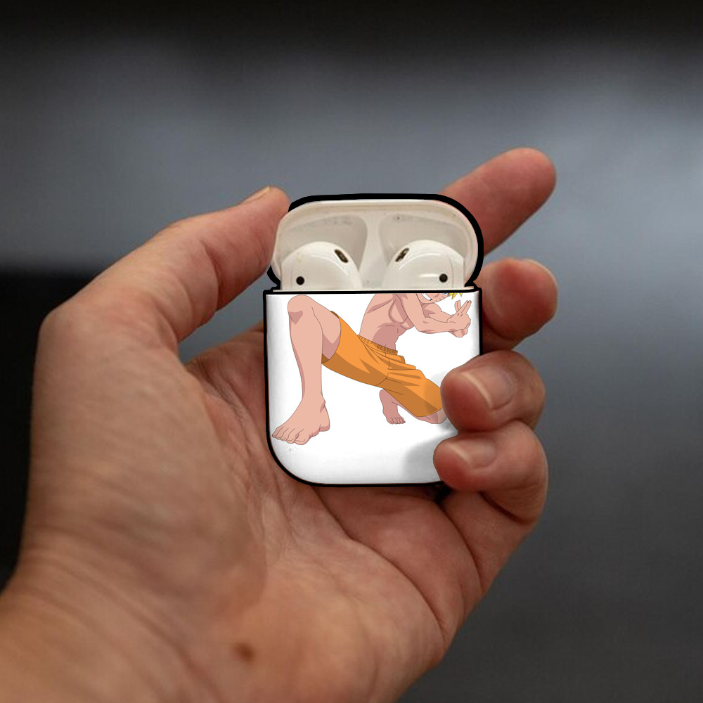 NARUTO -ナルト- うずまき ナルト Uzumaki Naruto AirPods 第2世代保護ケース ハードシェル ブラック 耐衝撃・防指紋・カラビナ付き