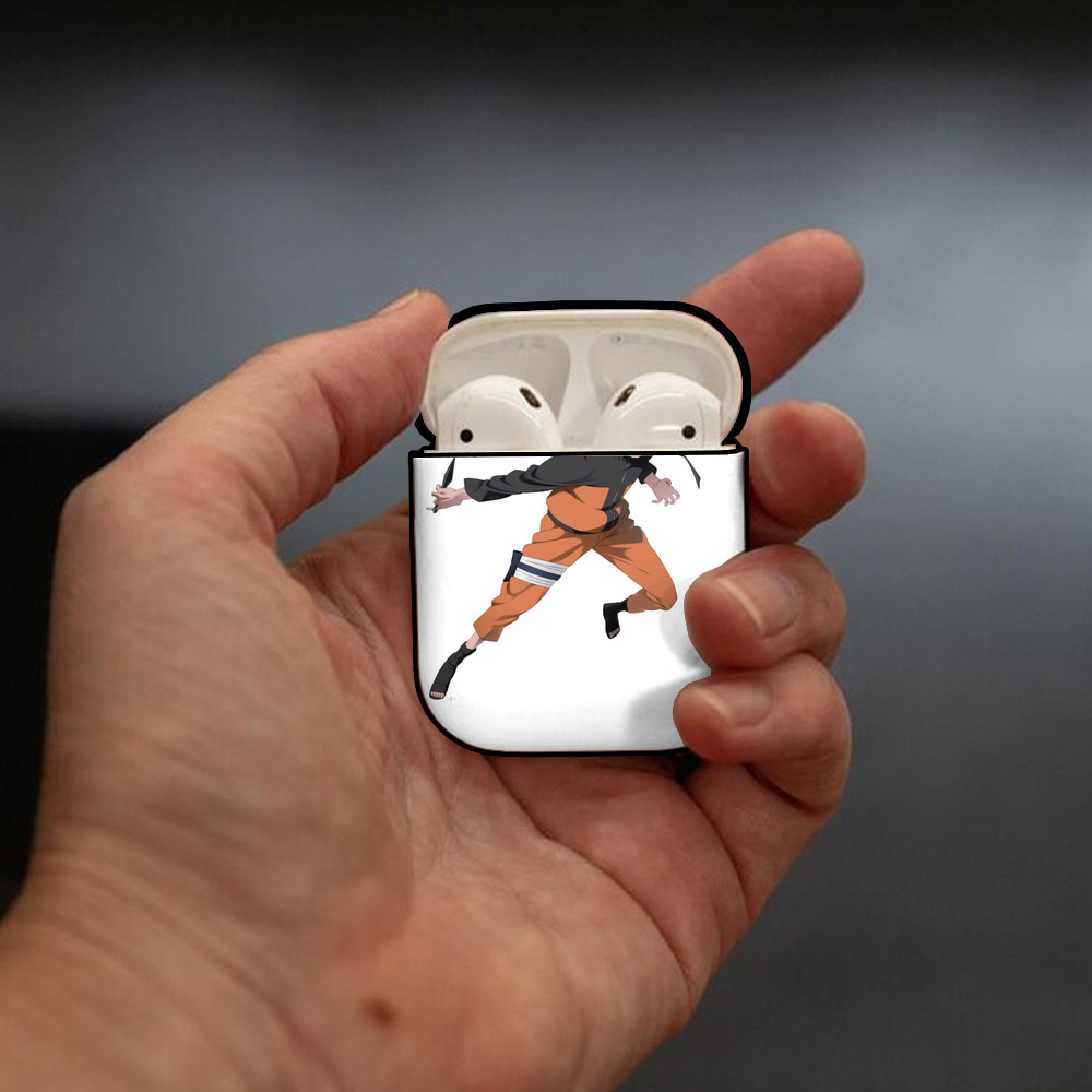 NARUTO -ナルト- うずまき ナルト Uzumaki Naruto AirPods 第2世代保護ケース ハードシェル ブラック 耐衝撃・防指紋・カラビナ付き