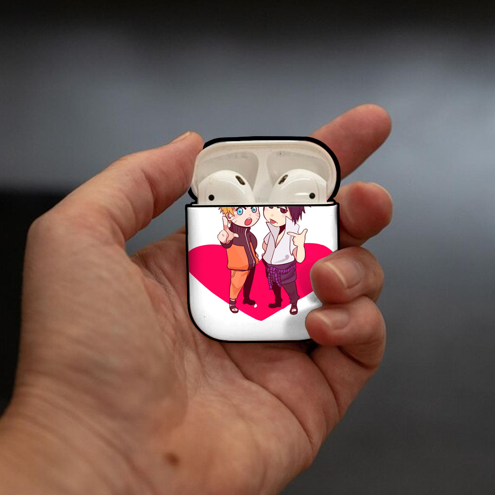 NARUTO -ナルト- うずまき ナルト Uzumaki Naruto AirPods 第2世代保護ケース ハードシェル ブラック 耐衝撃・防指紋・カラビナ付き