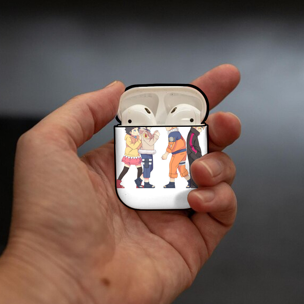 NARUTO -ナルト- うずまき ナルト Uzumaki Naruto AirPods 第2世代保護ケース ハードシェル ブラック 耐衝撃・防指紋・カラビナ付き