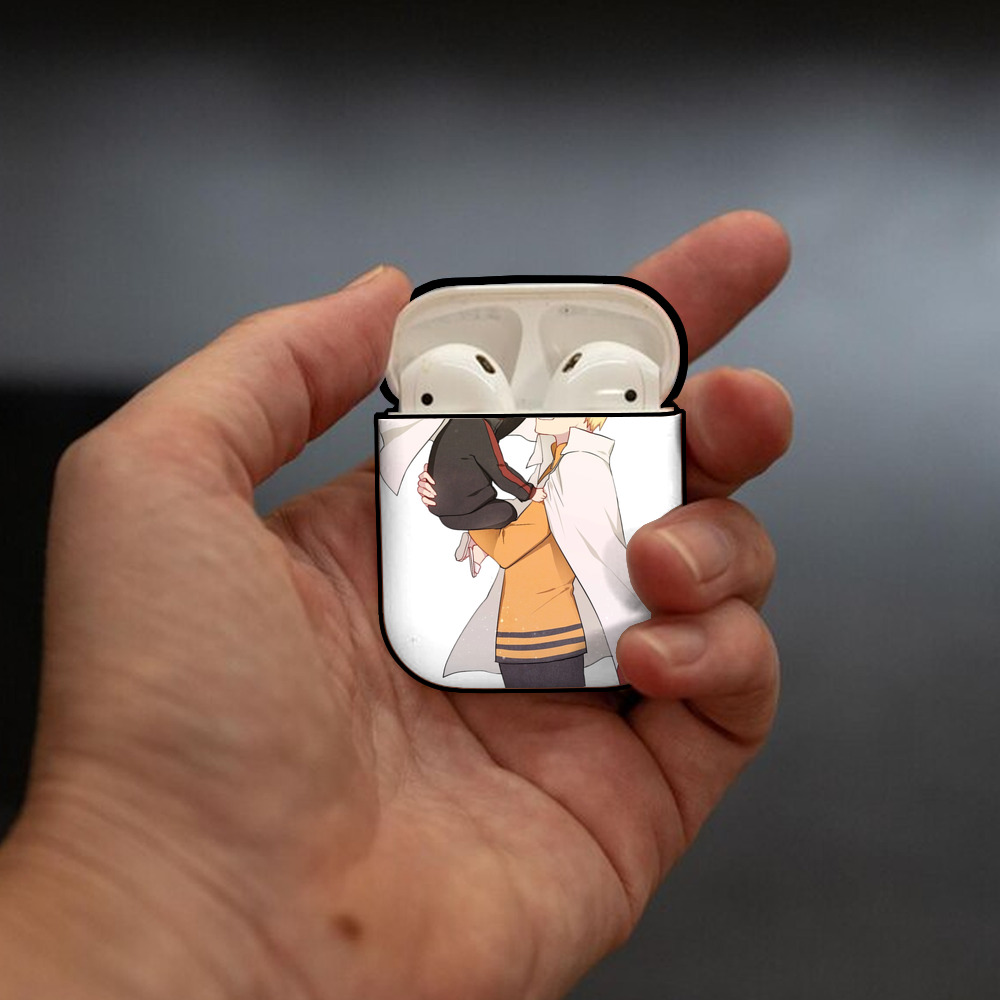 NARUTO -ナルト- うずまき ナルト Uzumaki Naruto AirPods 第2世代保護ケース ハードシェル ブラック 耐衝撃・防指紋・カラビナ付き