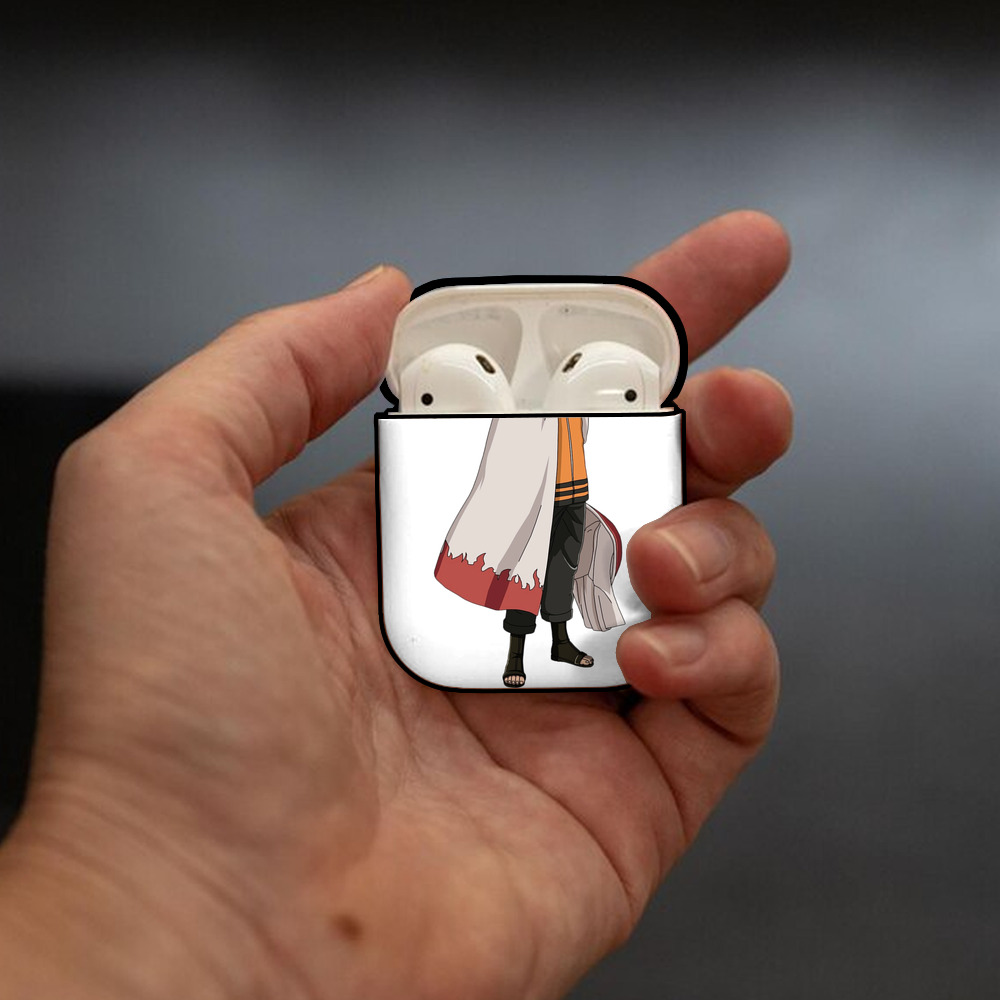 NARUTO -ナルト- うずまき ナルト Uzumaki Naruto AirPods 第2世代保護ケース ハードシェル ブラック 耐衝撃・防指紋・カラビナ付き