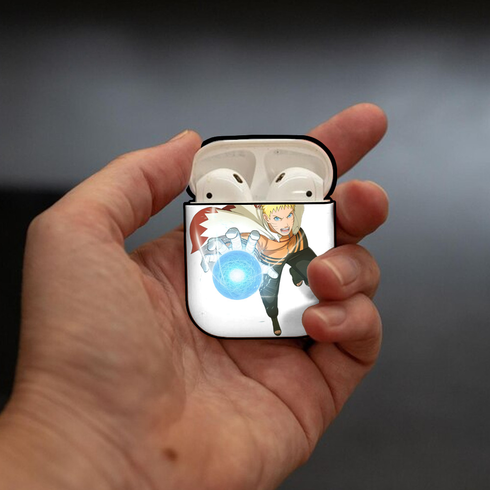 NARUTO -ナルト- うずまき ナルト Uzumaki Naruto AirPods 第2世代保護ケース ハードシェル ブラック 耐衝撃・防指紋・カラビナ付き