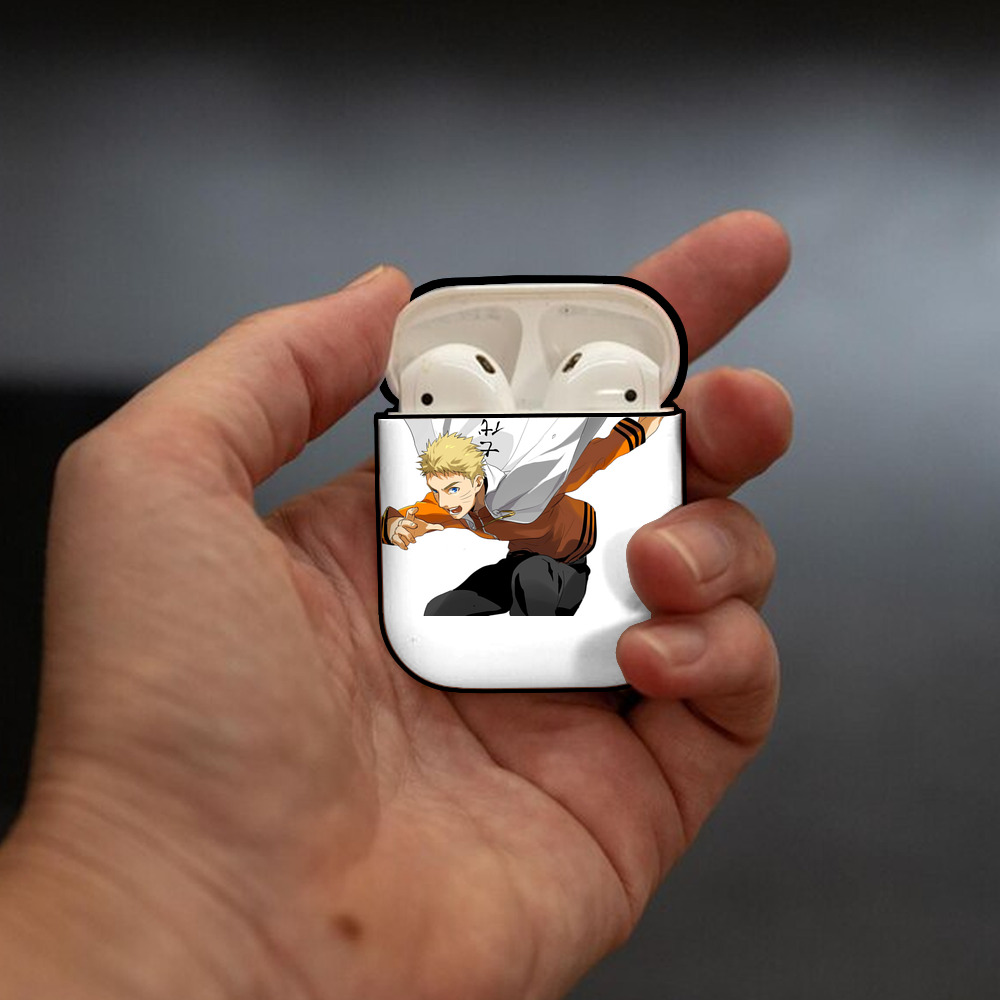 NARUTO -ナルト- うずまき ナルト Uzumaki Naruto AirPods 第2世代保護ケース ハードシェル ブラック 耐衝撃・防指紋・カラビナ付き