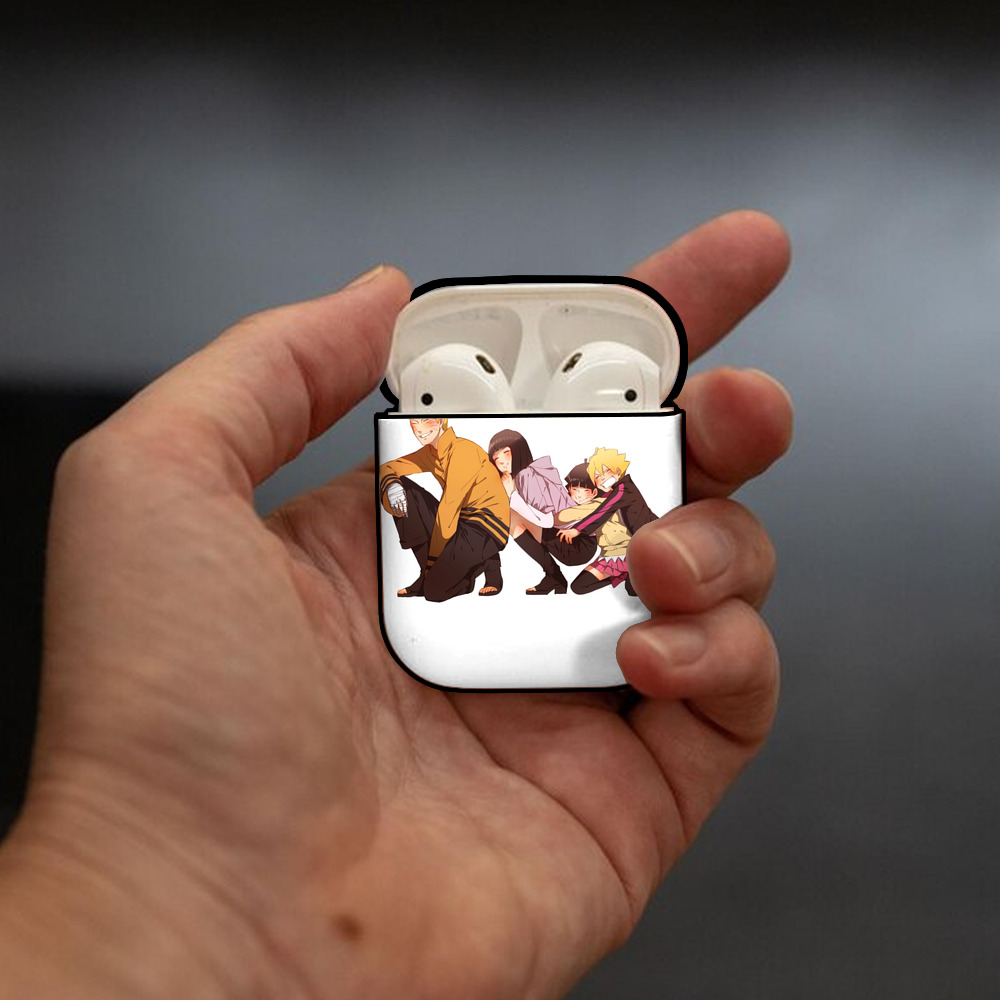NARUTO -ナルト- うずまき ナルト Uzumaki Naruto AirPods 第2世代保護ケース ハードシェル ブラック 耐衝撃・防指紋・カラビナ付き