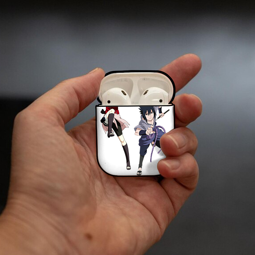 NARUTO -ナルト- 春野サクラ Haruno Sakura AirPods 第2世代保護ケース ハードシェル ブラック 耐衝撃・防指紋・カラビナ付き
