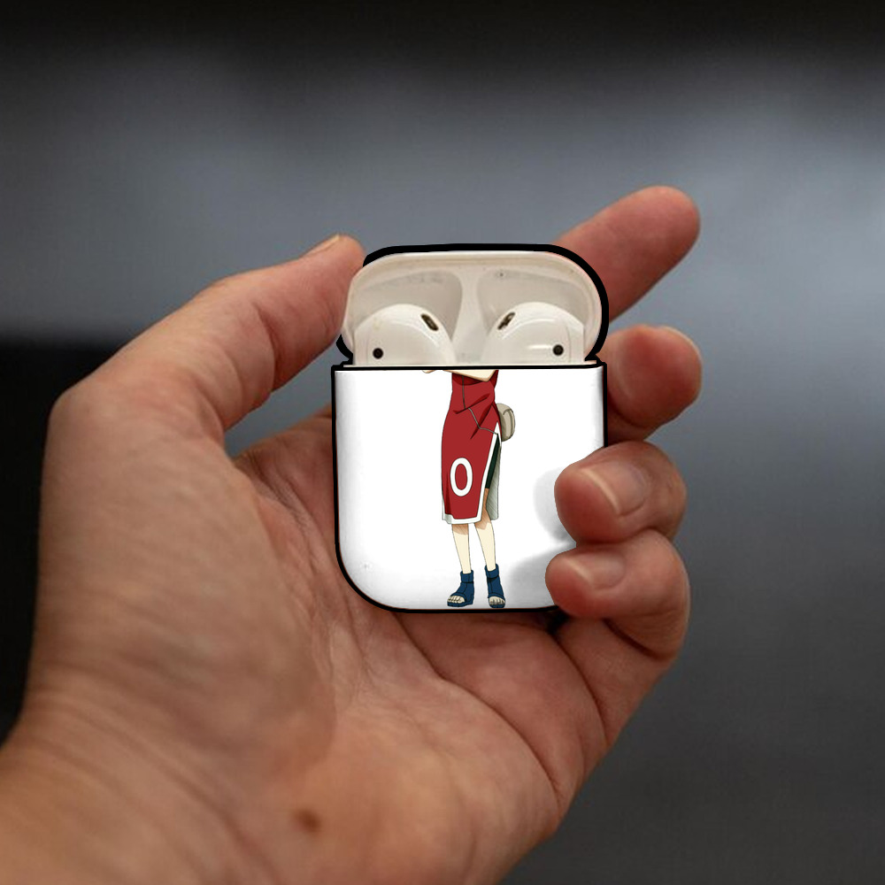 NARUTO -ナルト- 春野サクラ Haruno Sakura AirPods 第2世代保護ケース ハードシェル ブラック 耐衝撃・防指紋・カラビナ付き