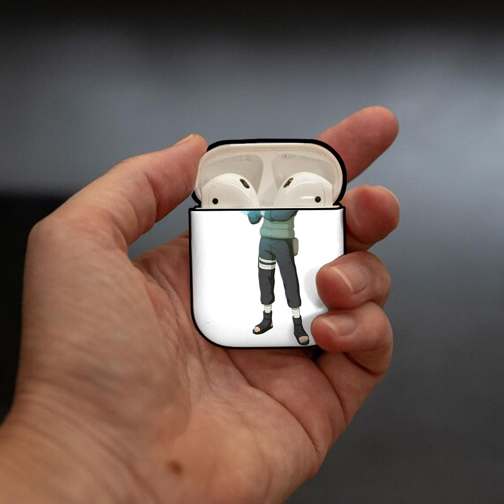 NARUTO -ナルト- はたけ カカシ Hatake Kakashi AirPods 第2世代保護ケース ハードシェル ブラック 耐衝撃・防指紋・カラビナ付き