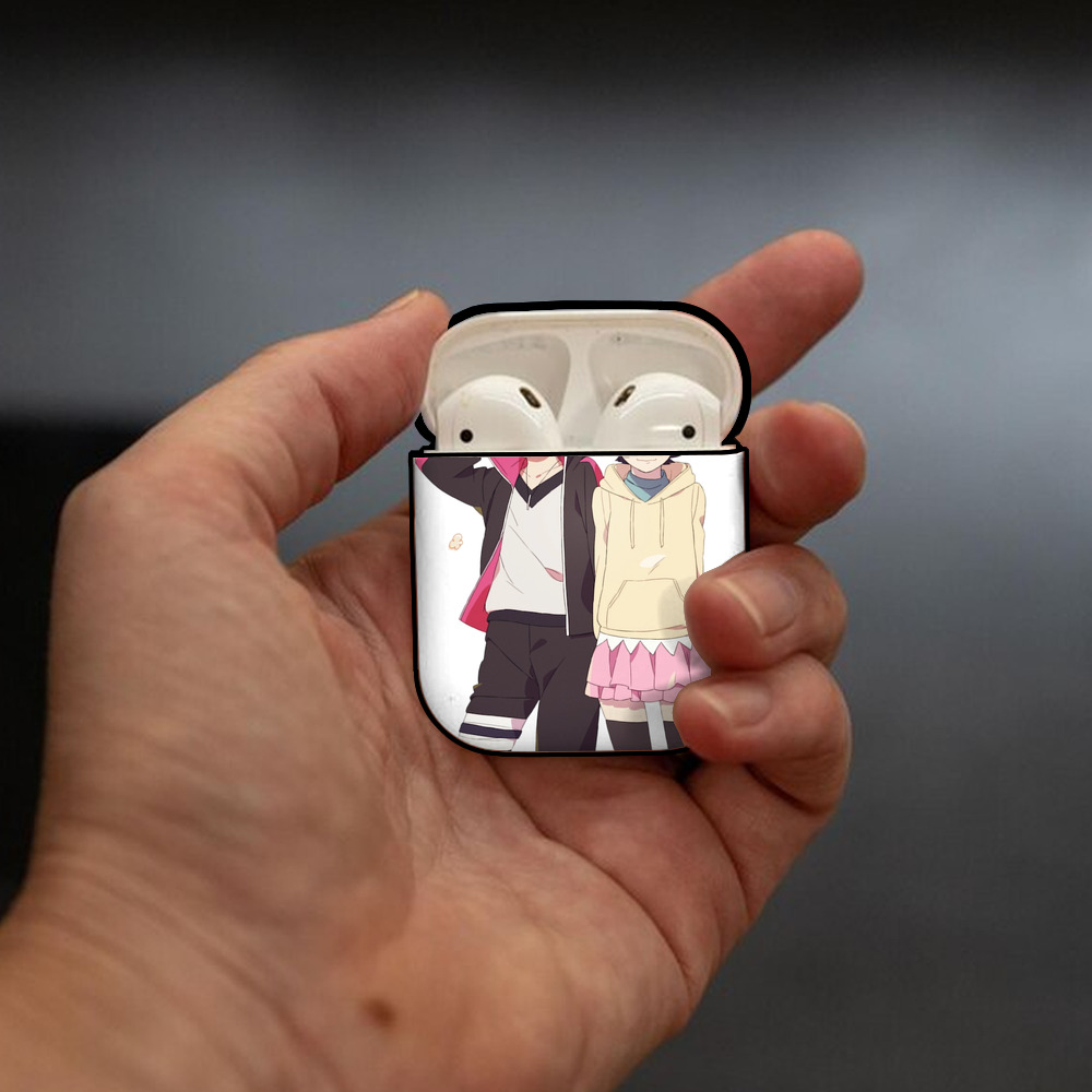 NARUTO -ナルト- うずまき ボルト Uzumaki Boruto AirPods 第2世代保護ケース ハードシェル ブラック 耐衝撃・防指紋・カラビナ付き