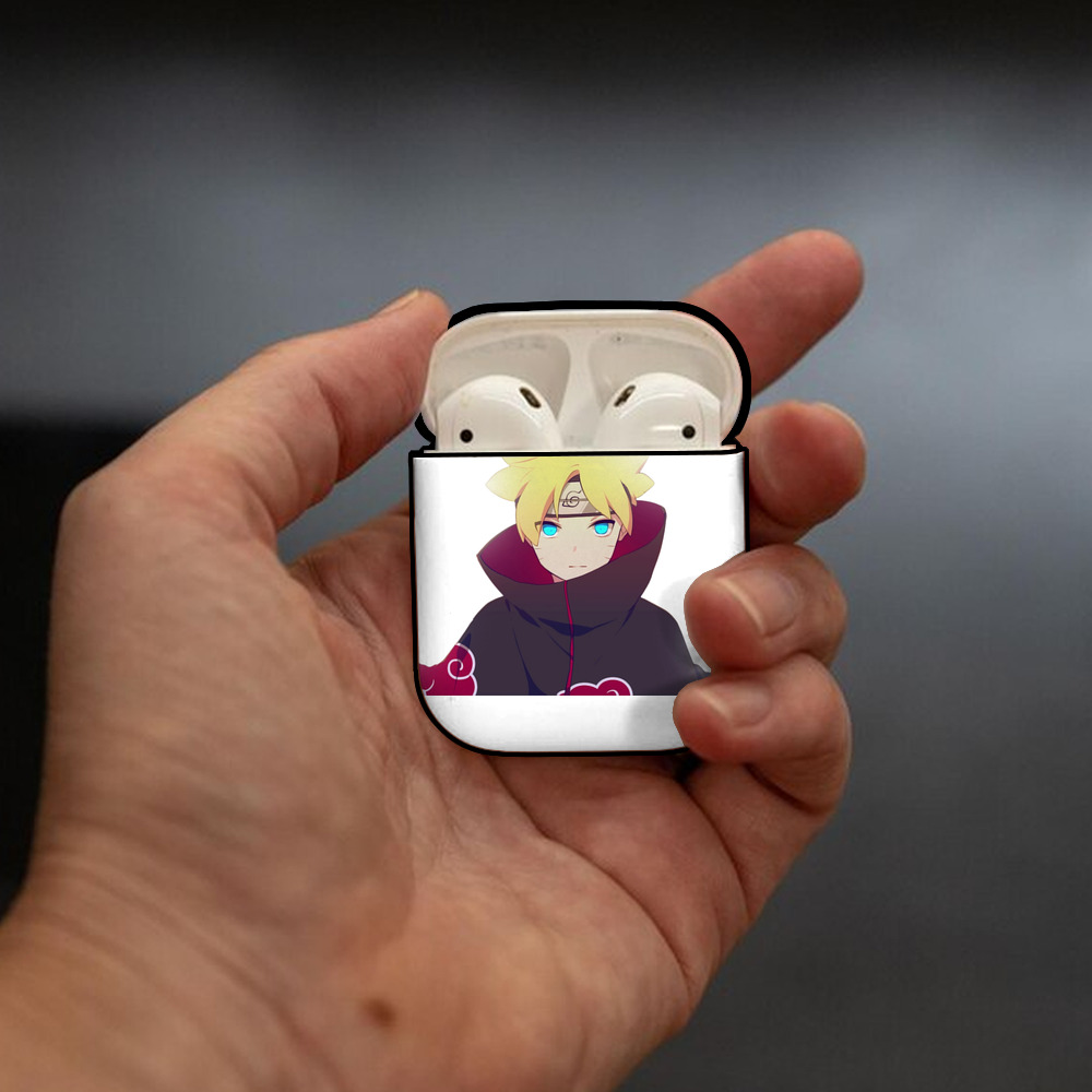 NARUTO -ナルト- うずまき ボルト Uzumaki Boruto AirPods 第2世代保護ケース ハードシェル ブラック 耐衝撃・防指紋・カラビナ付き