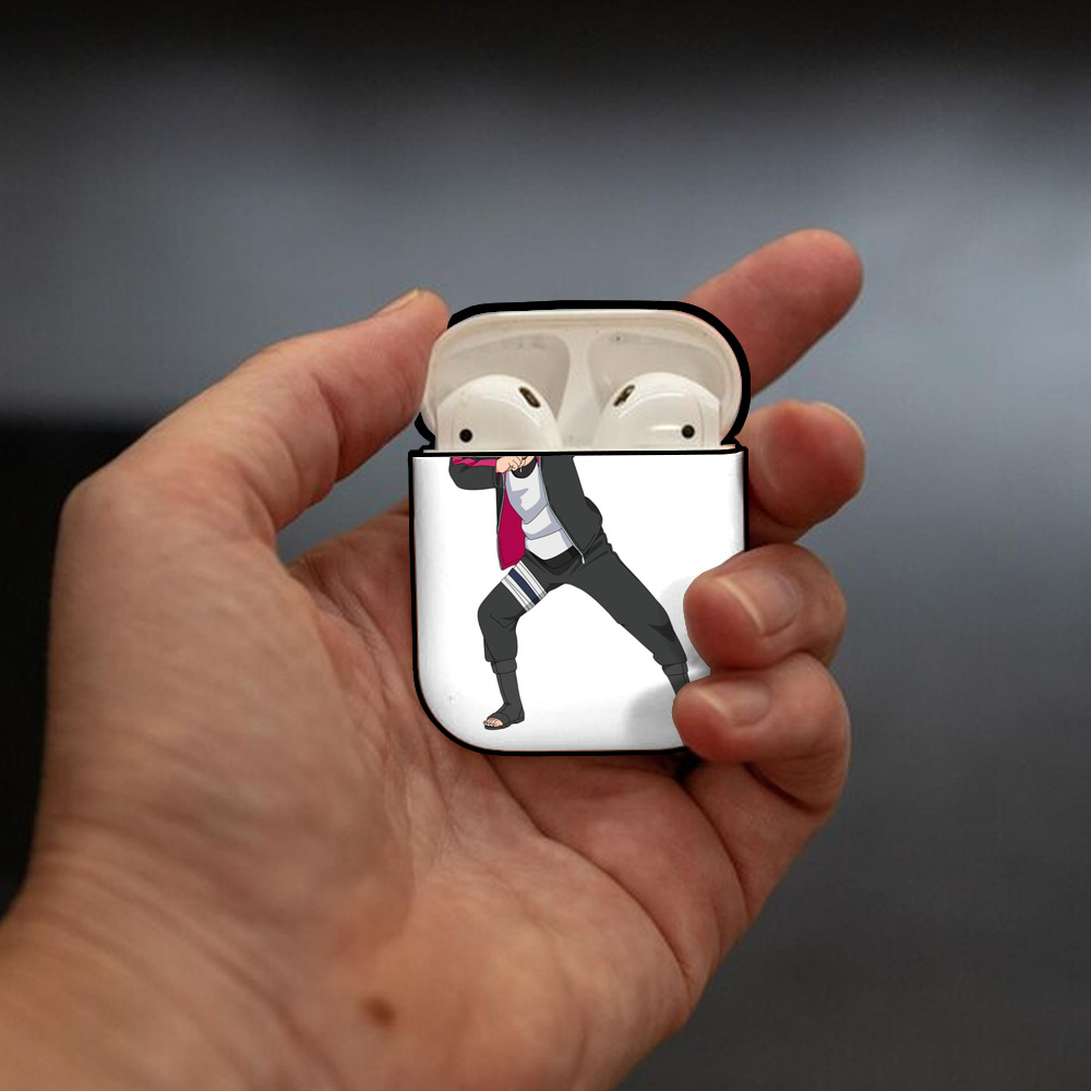NARUTO -ナルト- うずまき ボルト Uzumaki Boruto AirPods 第2世代保護ケース ハードシェル ブラック 耐衝撃・防指紋・カラビナ付き