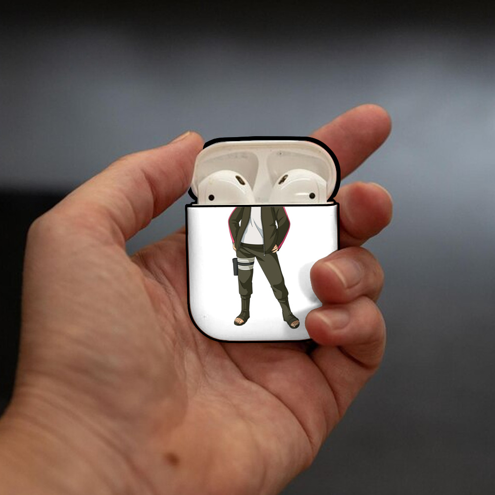 NARUTO -ナルト- うずまき ボルト Uzumaki Boruto AirPods 第2世代保護ケース ハードシェル ブラック 耐衝撃・防指紋・カラビナ付き