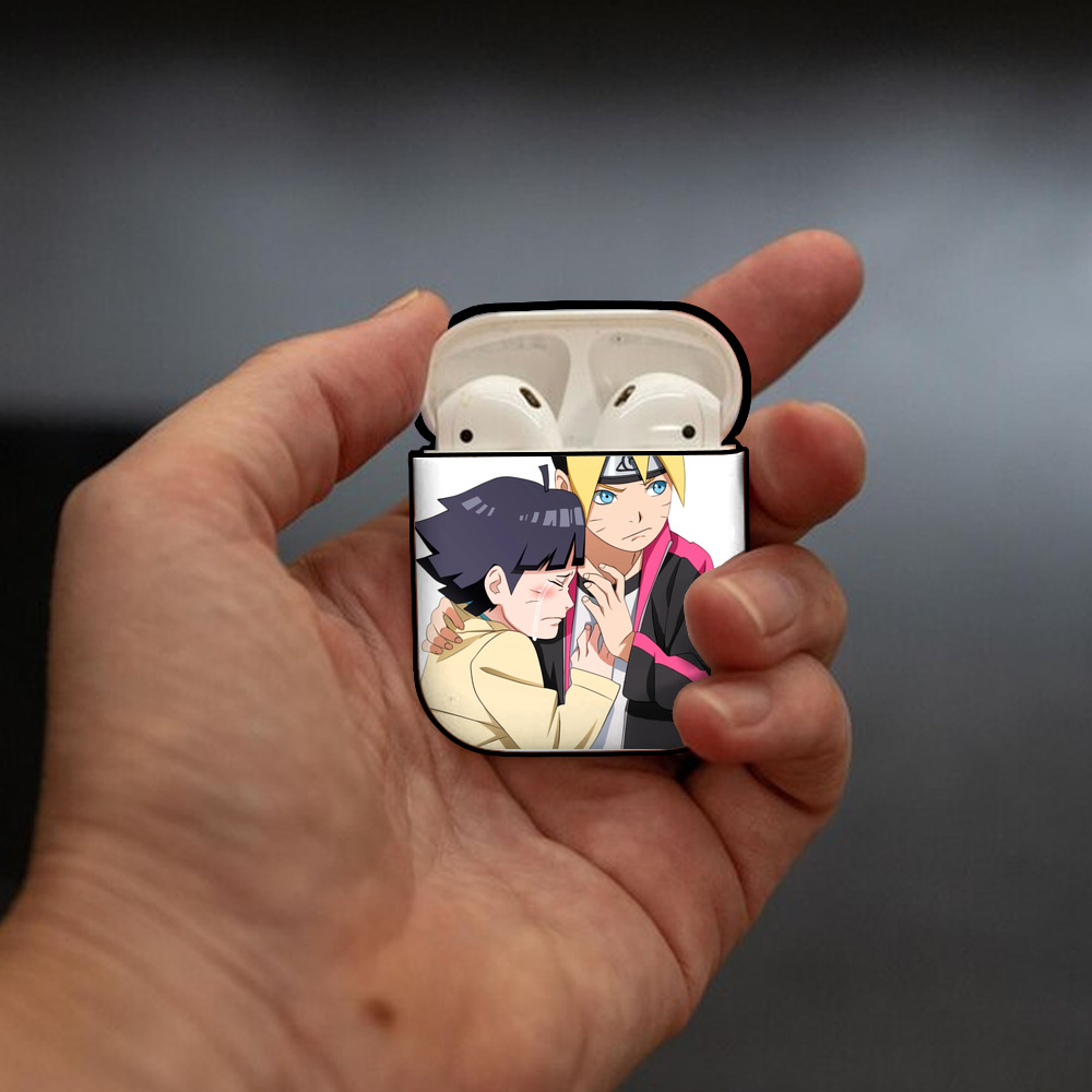 NARUTO -ナルト- うずまき ボルト Uzumaki Boruto AirPods 第2世代保護ケース ハードシェル ブラック 耐衝撃・防指紋・カラビナ付き